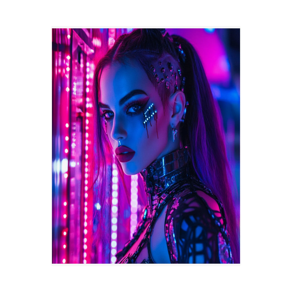 Neon Reign: Cyber Beauty in the Grid