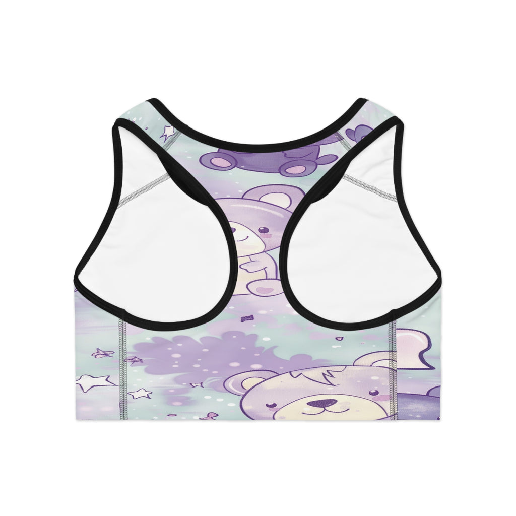 Lavender Bear Hugs Sports Bra