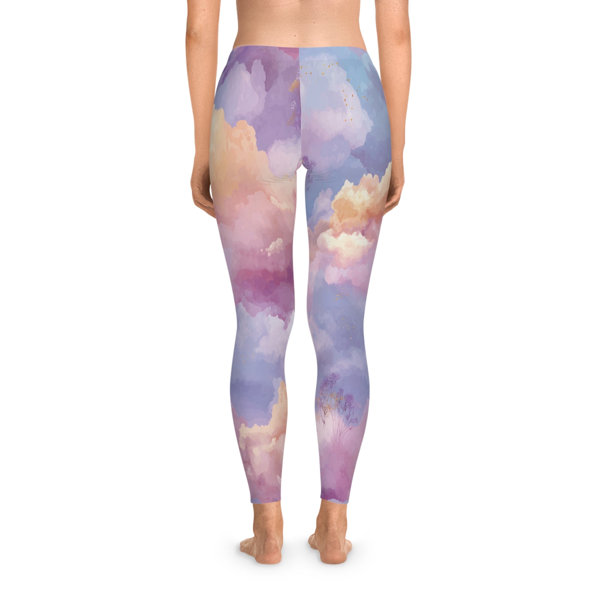 Cotton Candy Bloom — Stretchy Leggings (AOP)