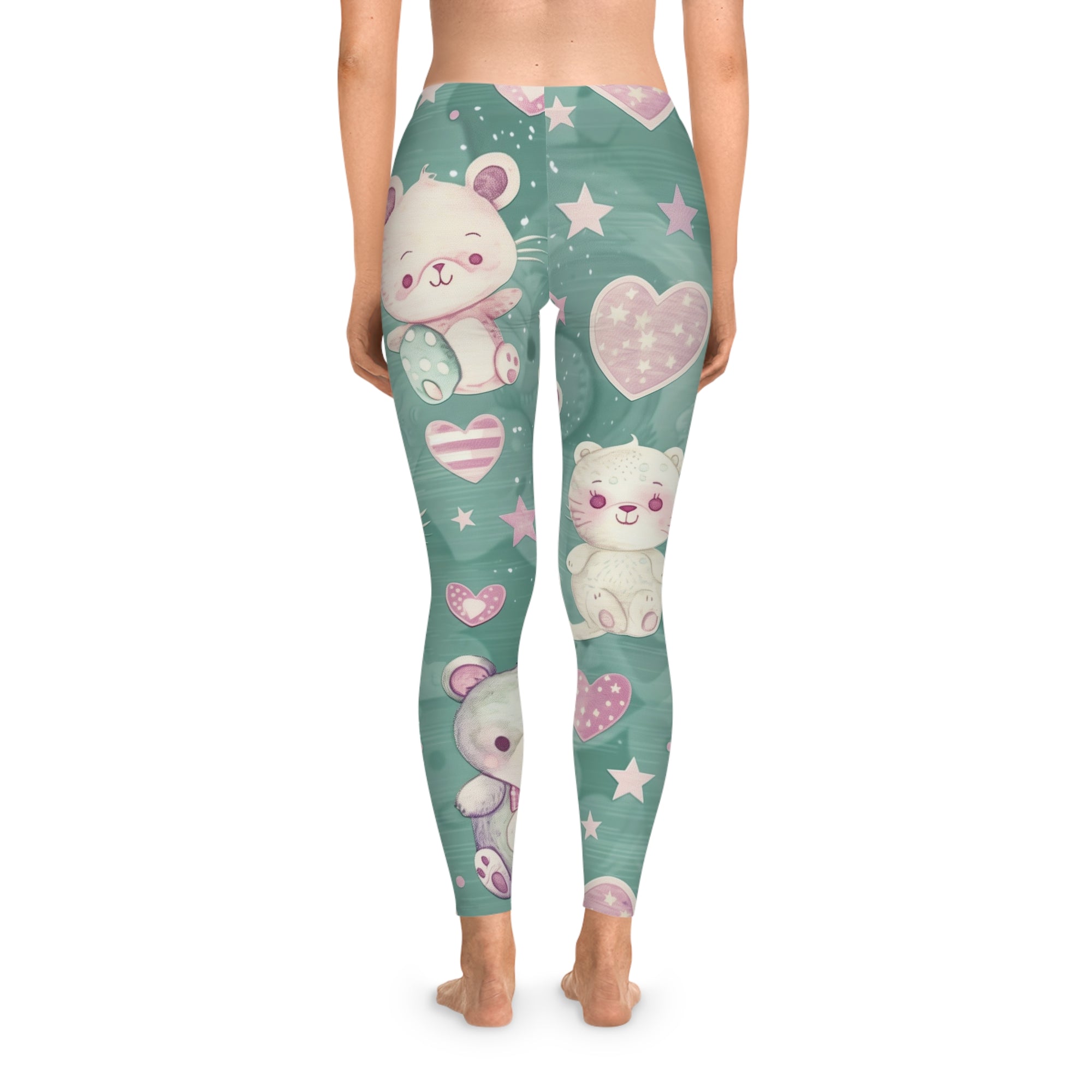 Minty Bears & Starry Dreams Stretch Leggings