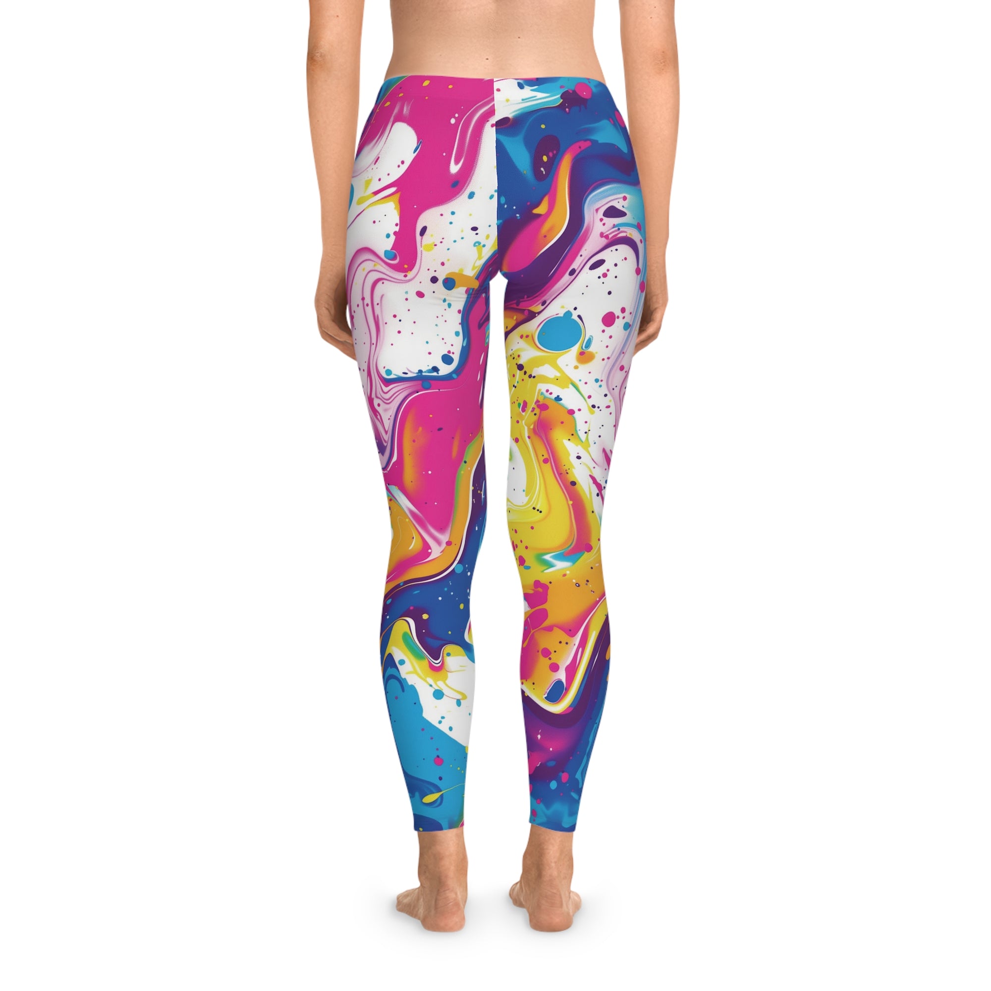 Neon Swirl Splash Yoga Leggings