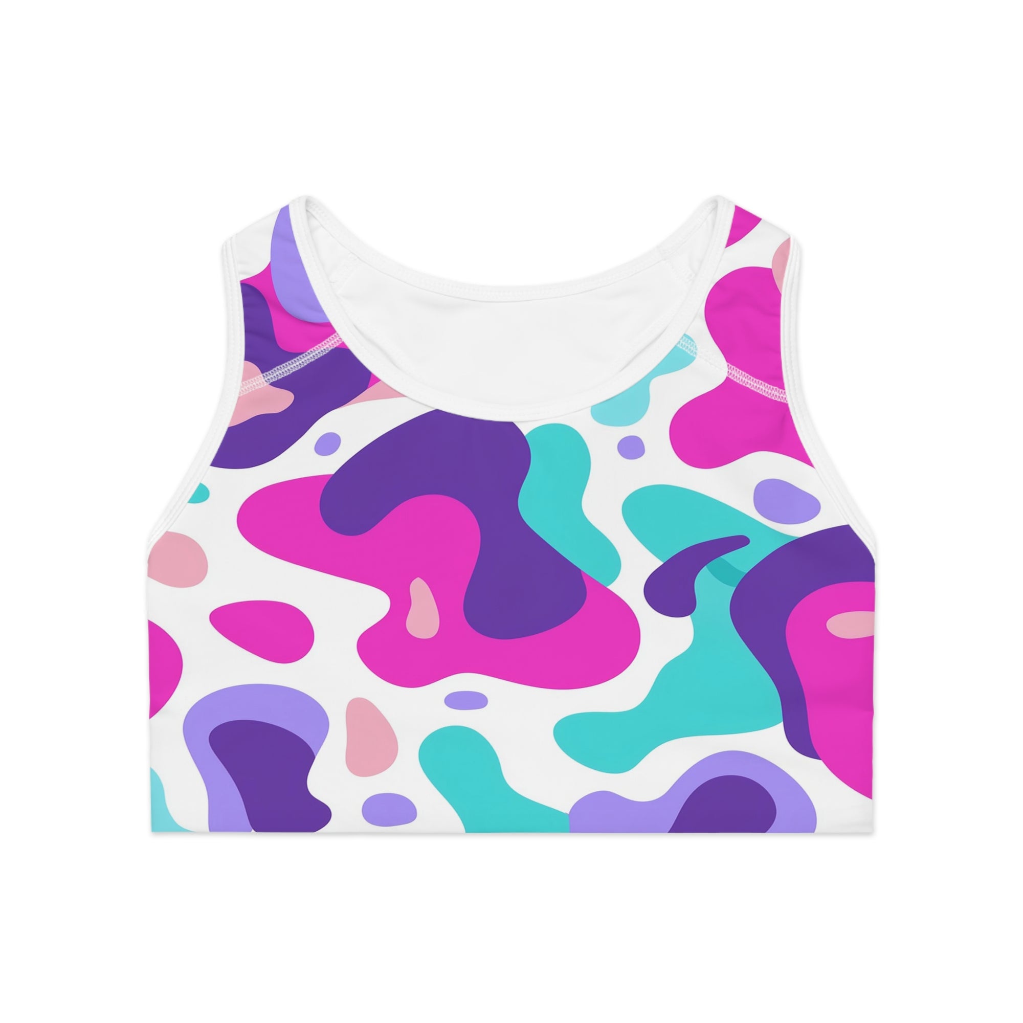 Neon Camo Splash Sports Bra