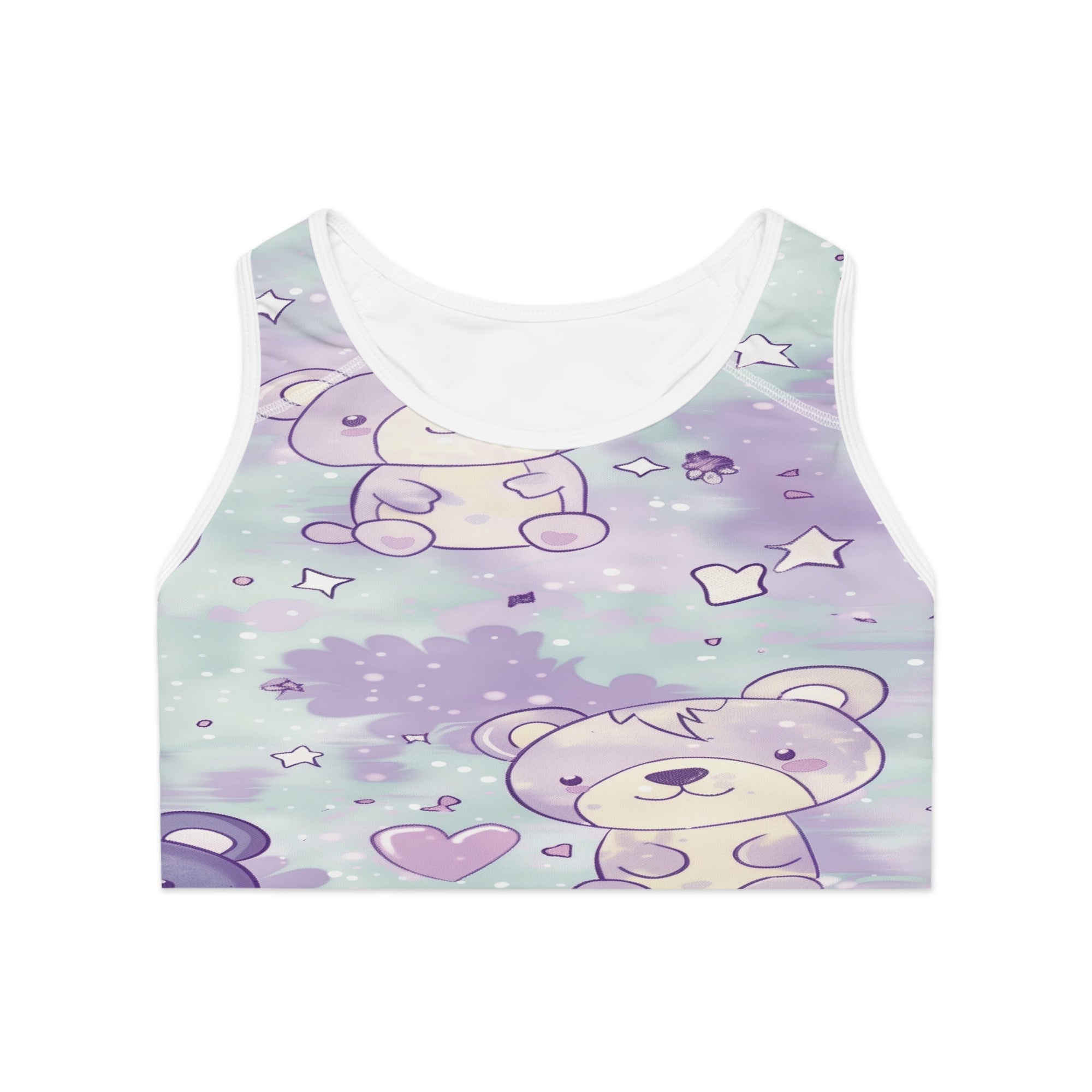 Lavender Bear Hugs Sports Bra