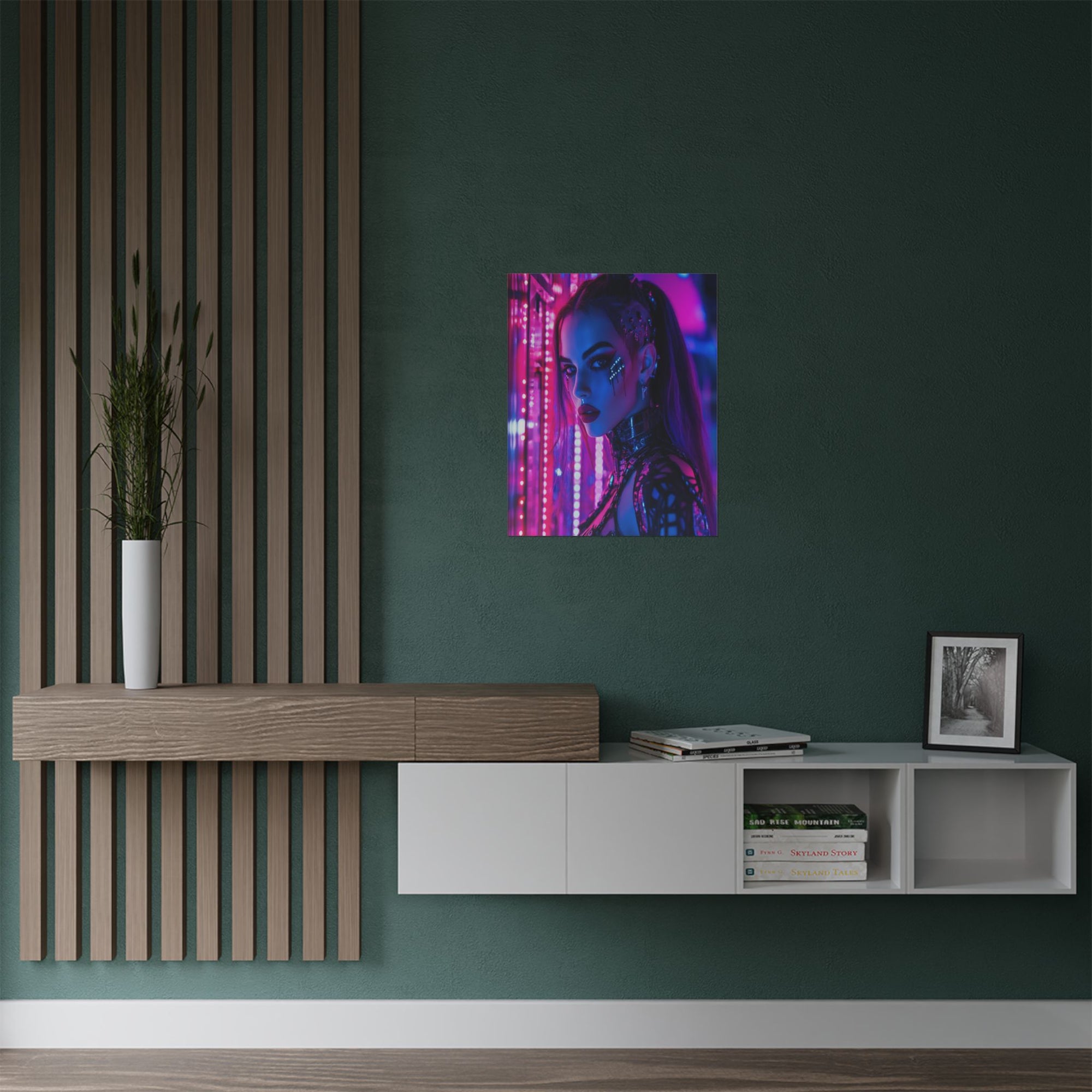 Neon Reign: Cyber Beauty in the Grid