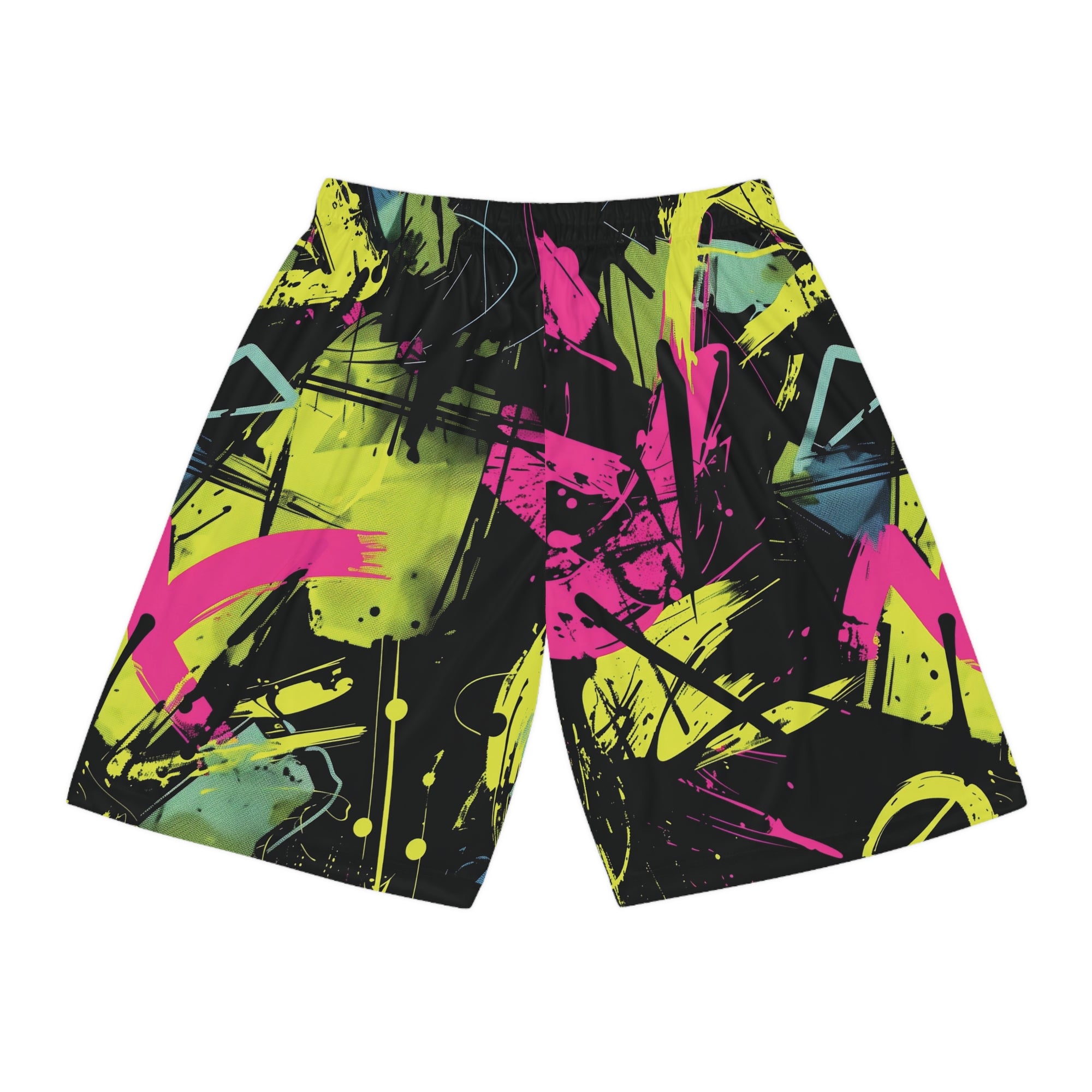 Neon Chaos Graffiti Basketball Shorts