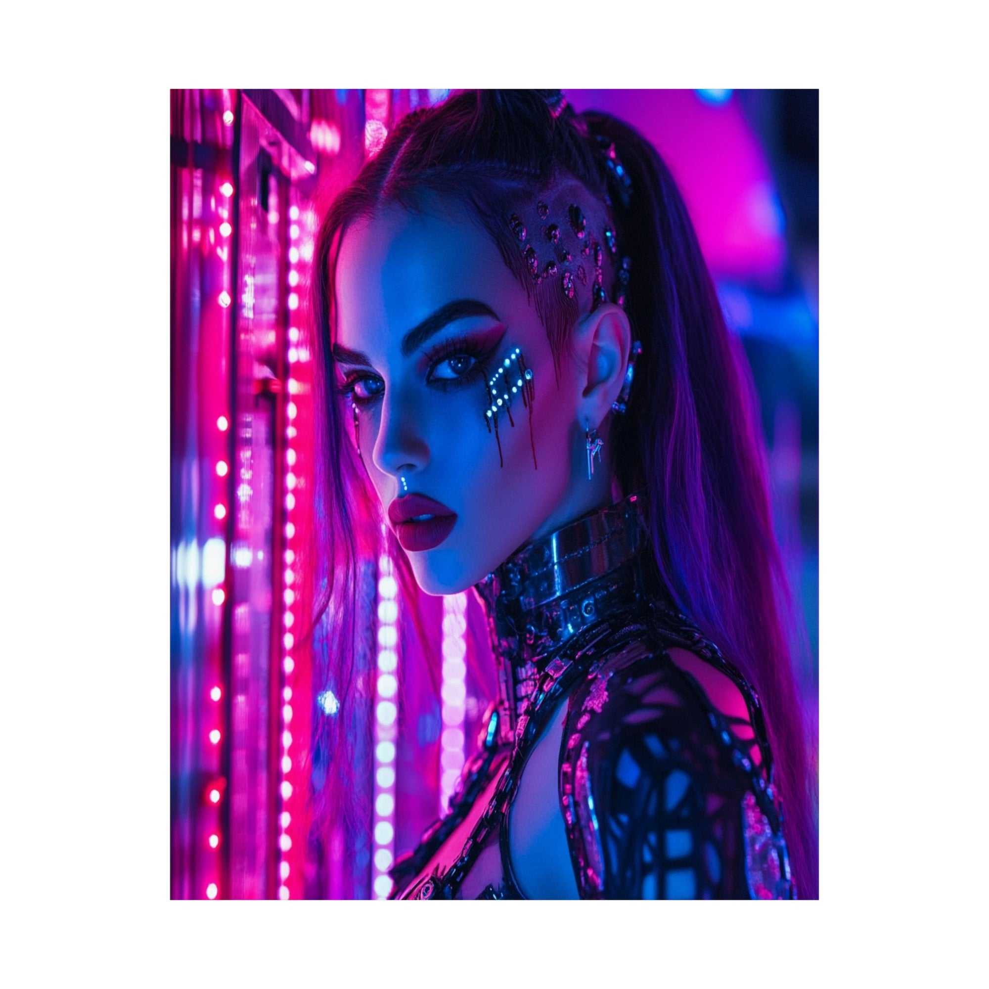 Neon Reign: Cyber Beauty in the Grid