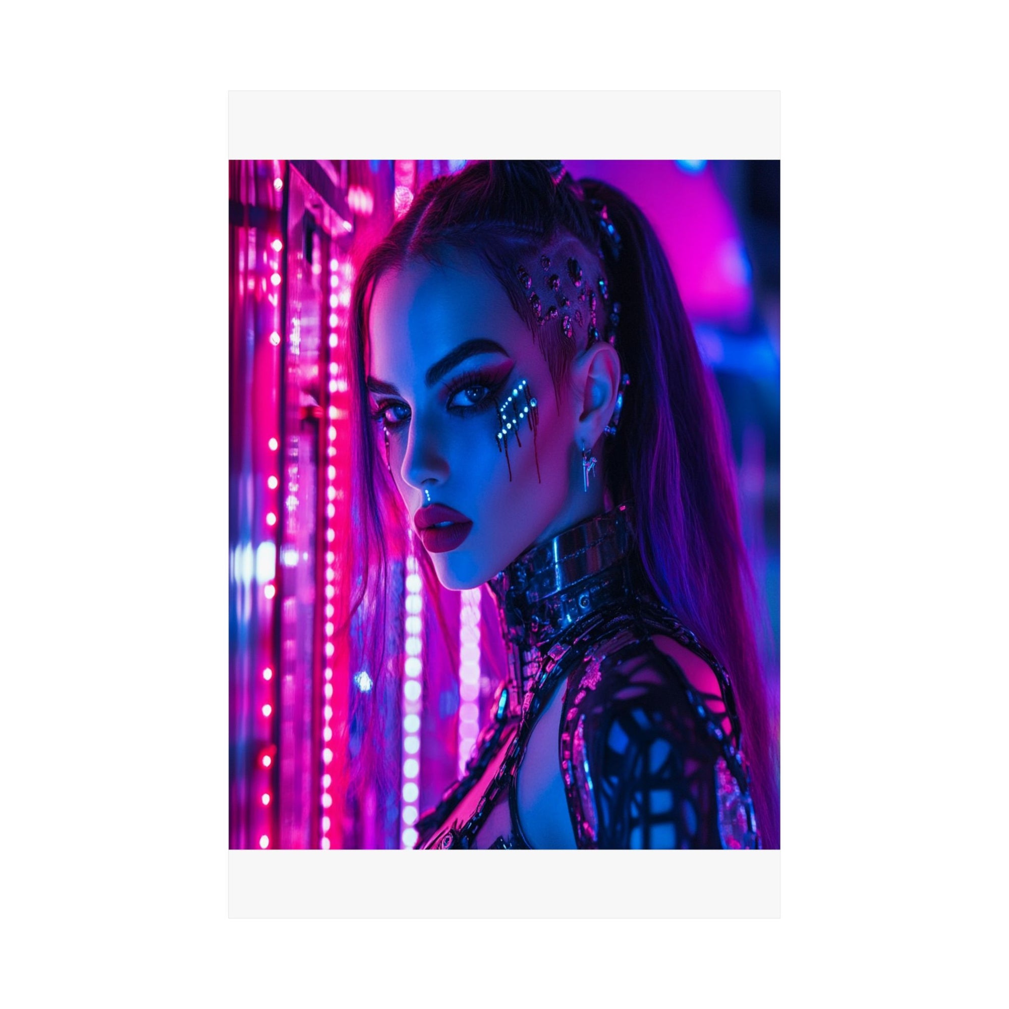 Neon Reign: Cyber Beauty in the Grid