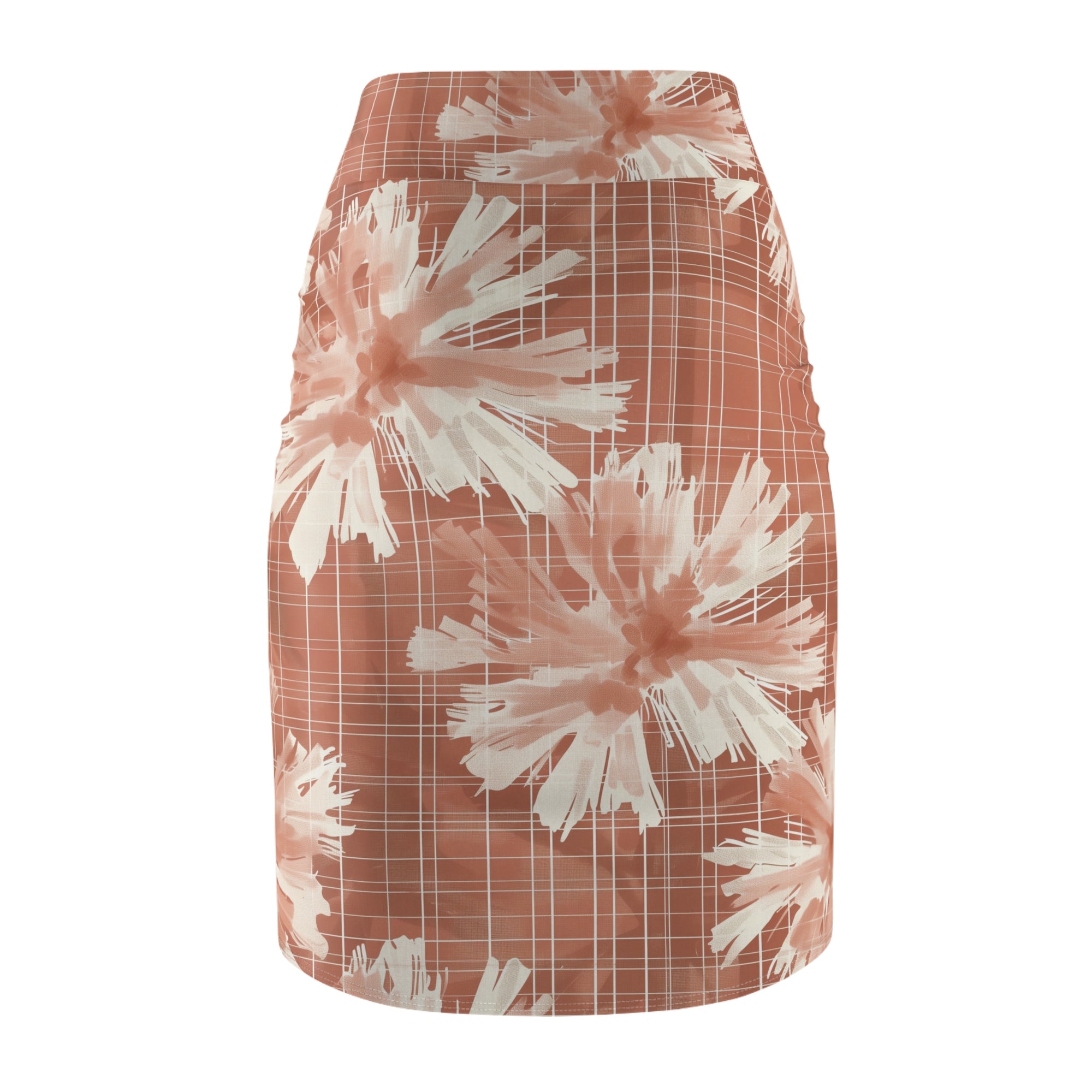 Terracotta Bloom Pencil Skirt