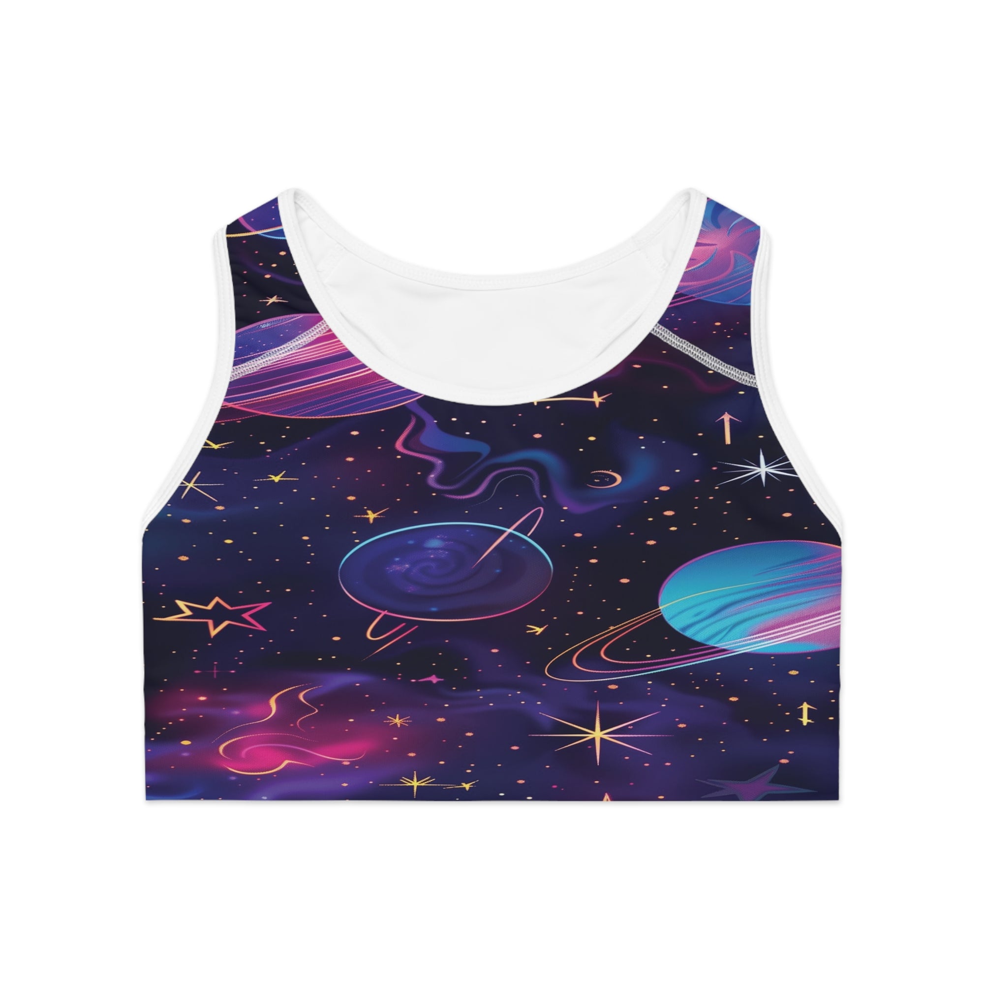 Neon Galaxy Dream Sports Bra
