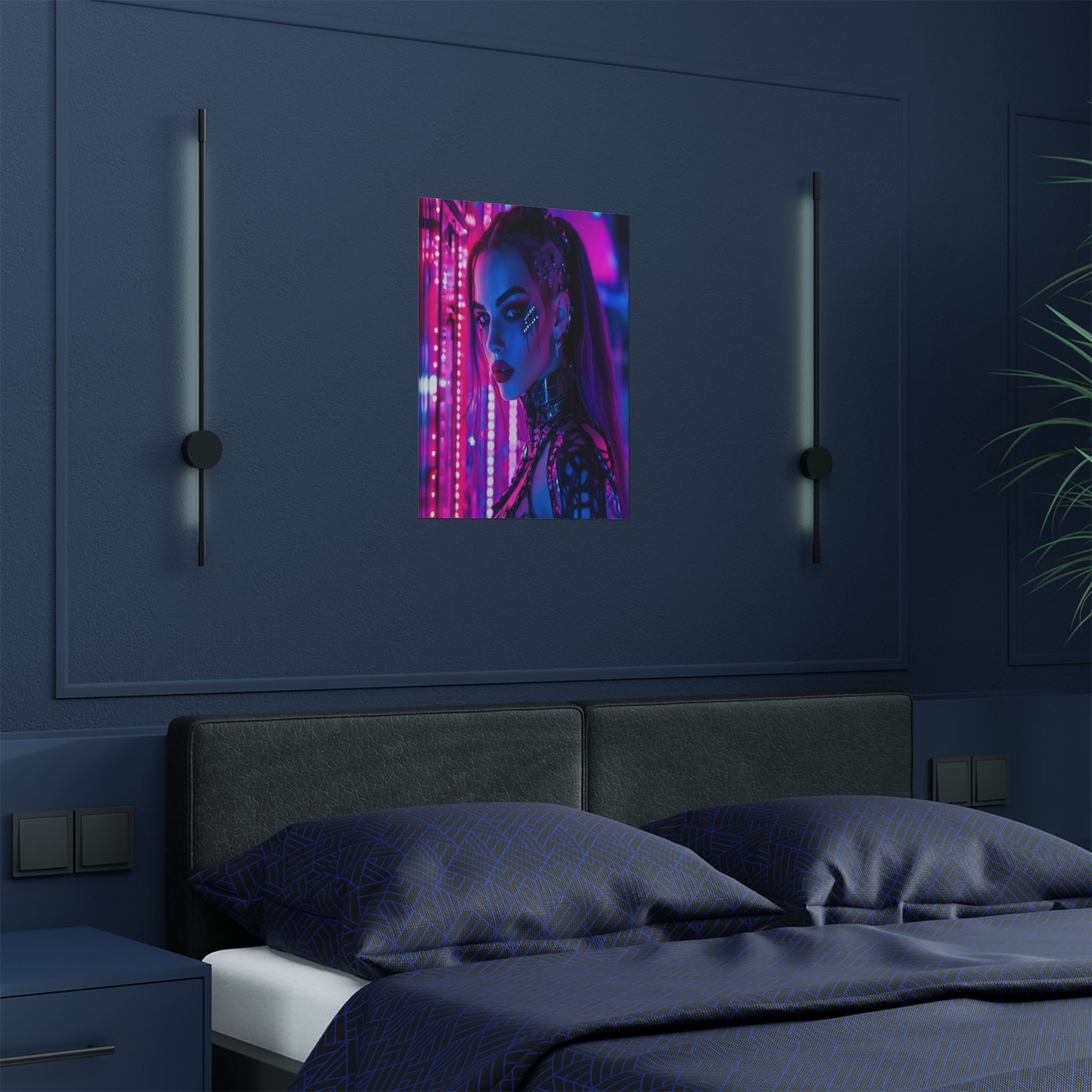 Neon Reign: Cyber Beauty in the Grid
