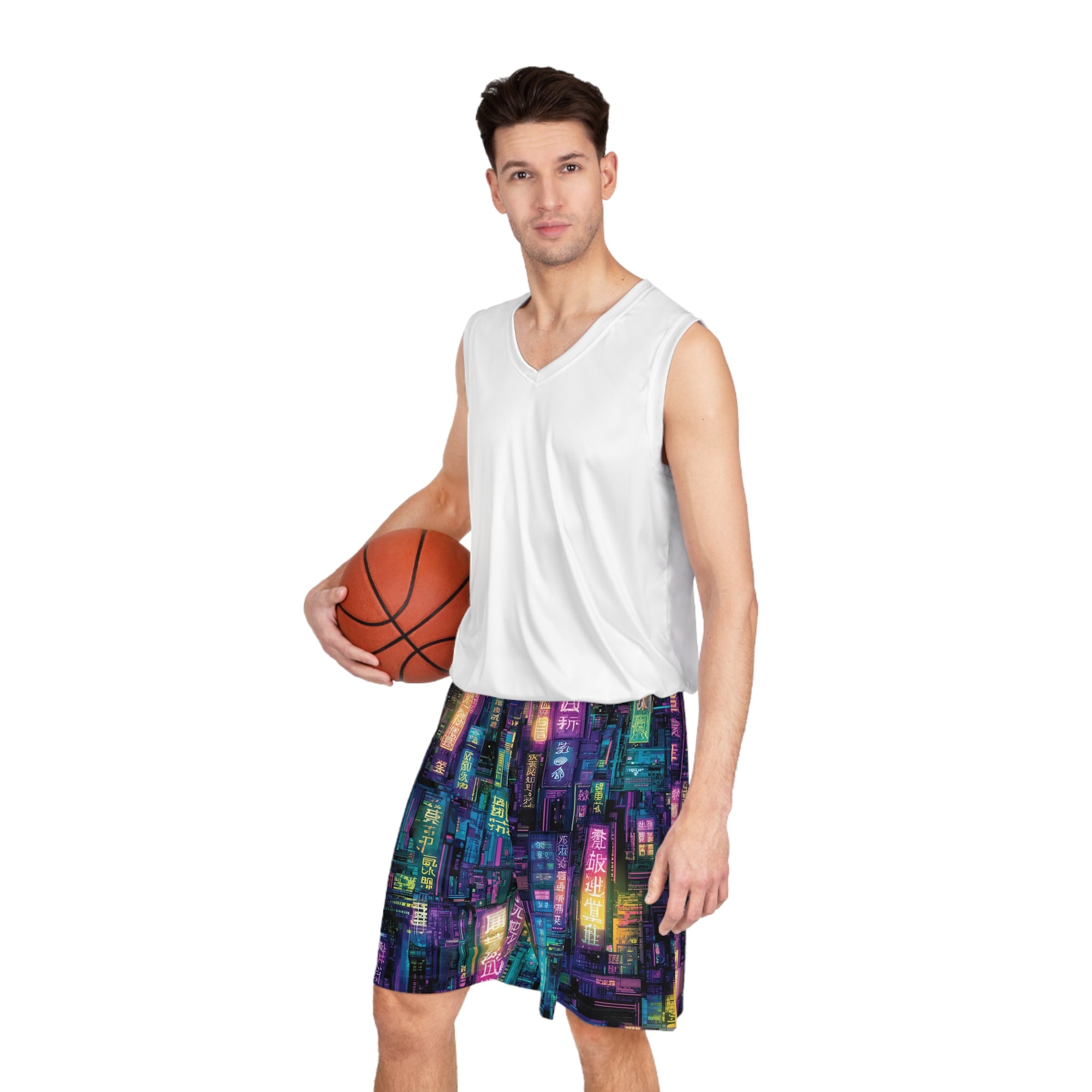 Electric Alley: Futuristic BasketBall Shorts
