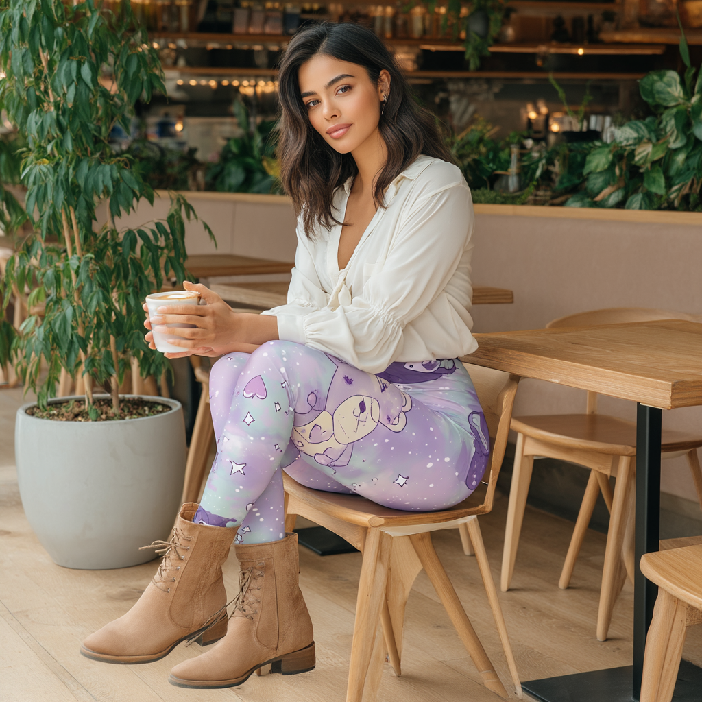 “Lavender Snuggle Bears” Pastel Leggings