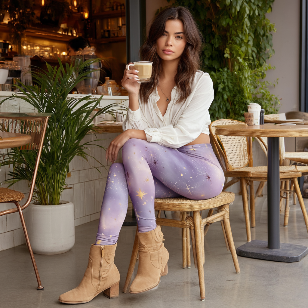 Celestial Glow Stretchy Leggings (AOP)