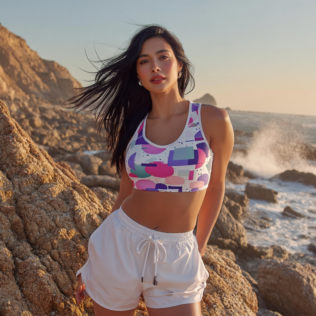 Pop Geometry Sports Bra
