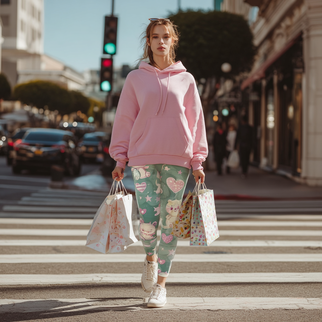 Minty Bears & Starry Dreams Stretch Leggings