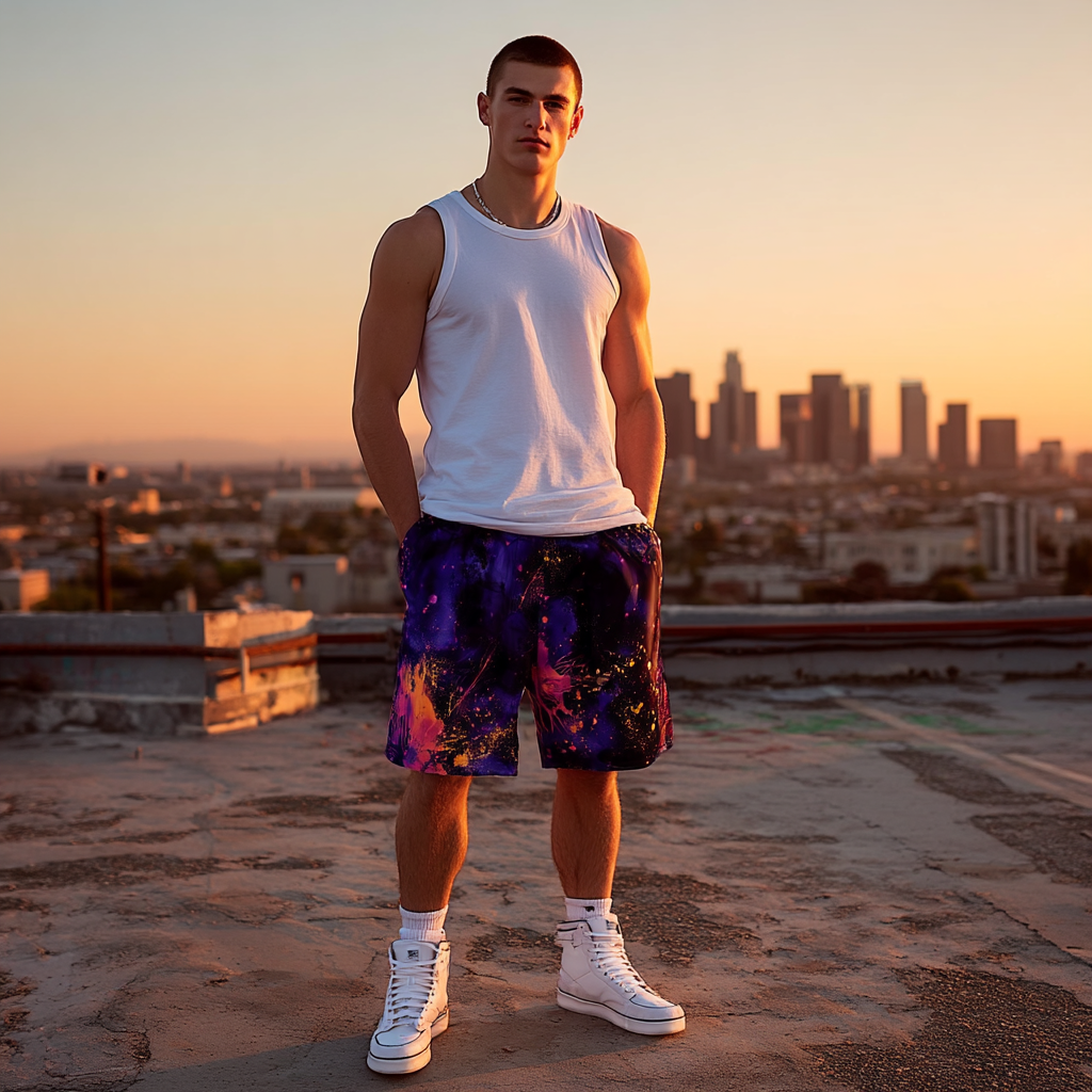 Cosmic Bloom Energy Basketball Shorts