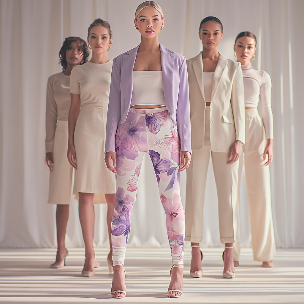 Whispers in Bloom Stretchy Yoga Leggings