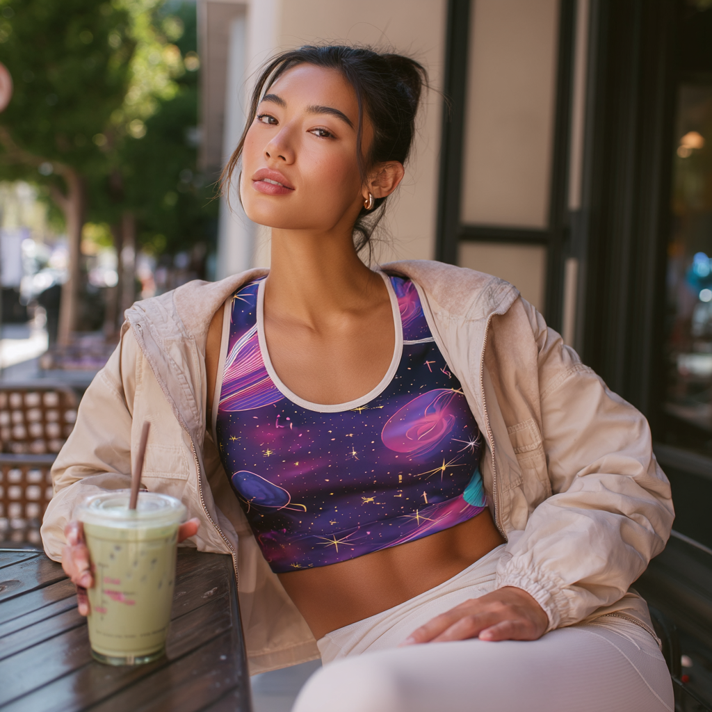 Neon Galaxy Dream Sports Bra