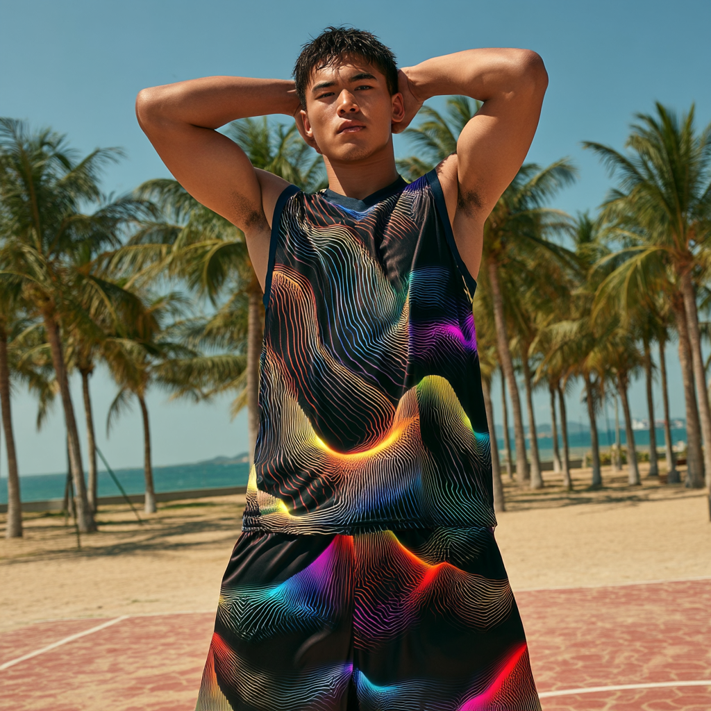 Neon Frequency Flow Basketball Shorts