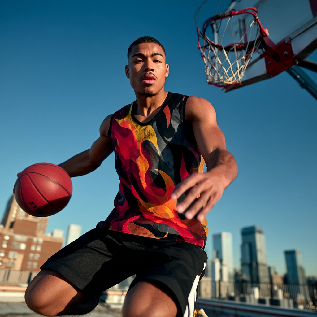 Heat Check Men’s AOP Basketball Jersey