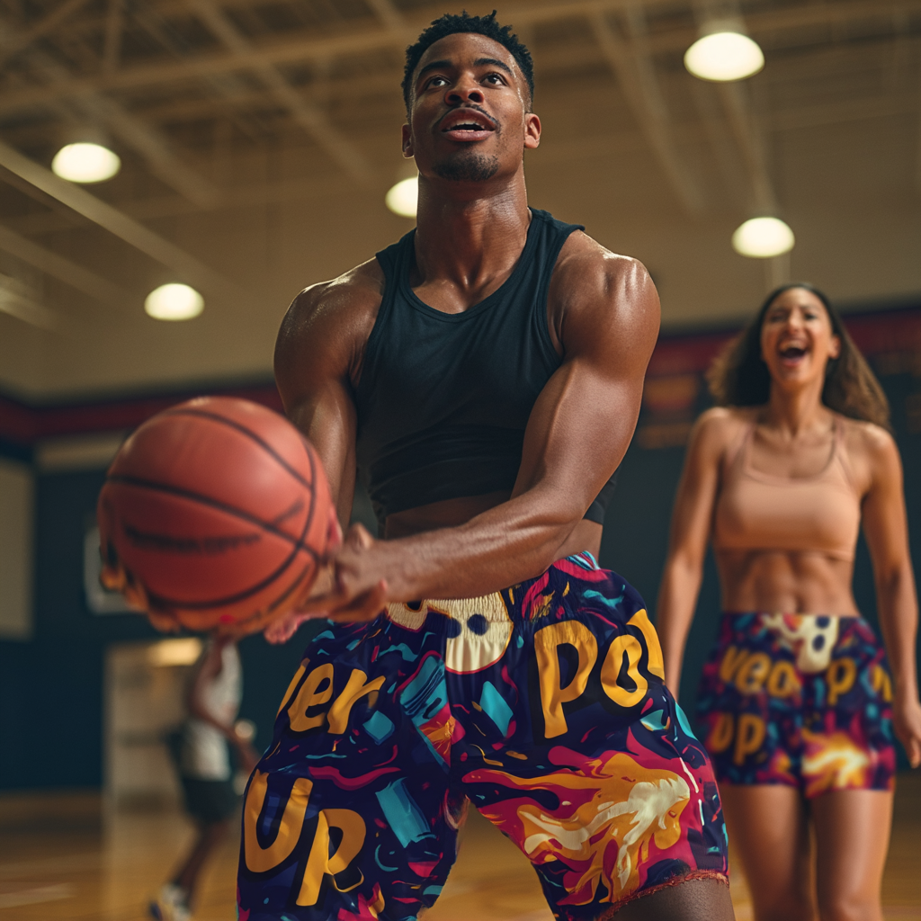 Power Up 8-Bit Gamer Basketball Shorts