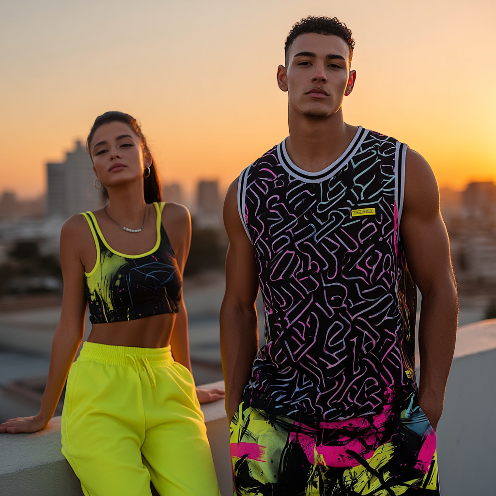 Neon Chaos Graffiti Basketball Shorts