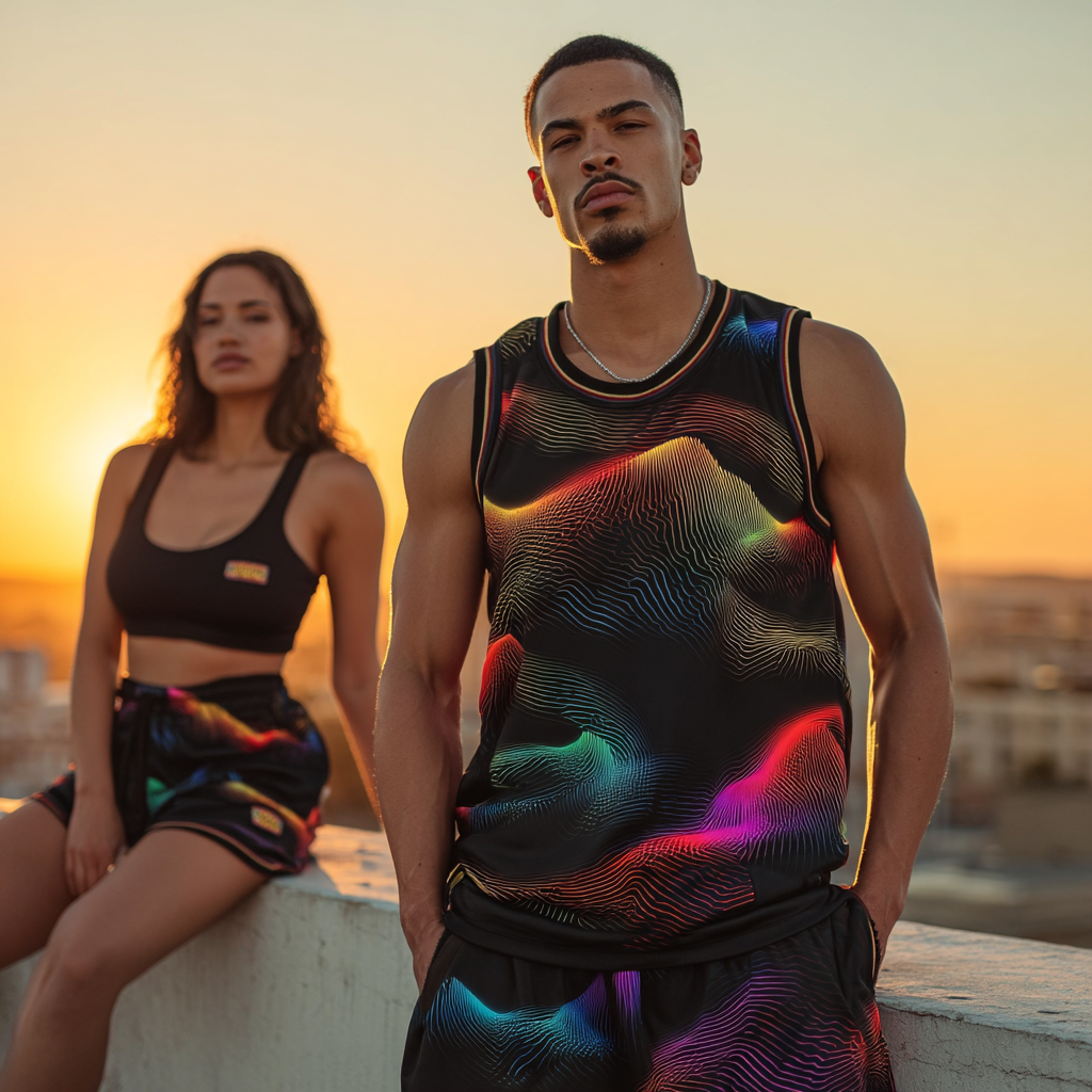 Neon Frequency Flow Basketball Shorts