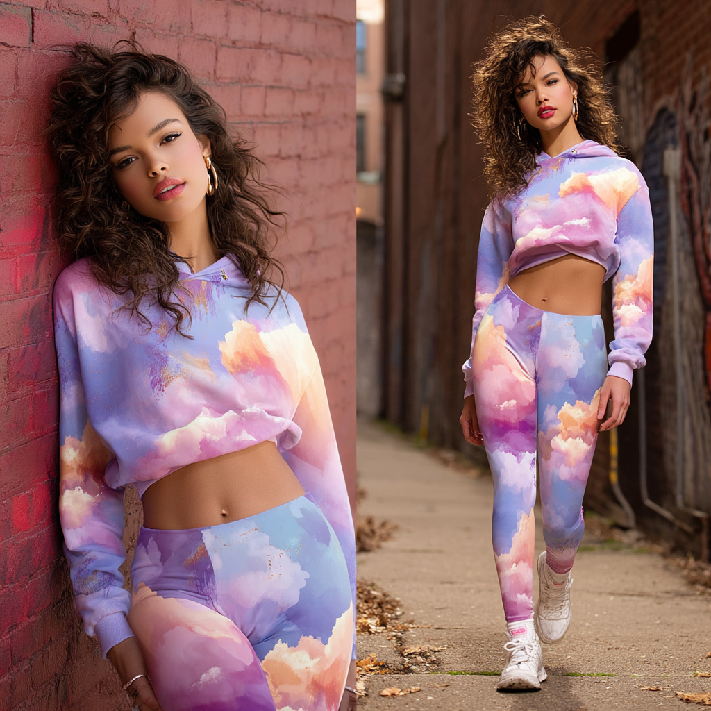 Cotton Candy Bloom — Stretchy Leggings (AOP)