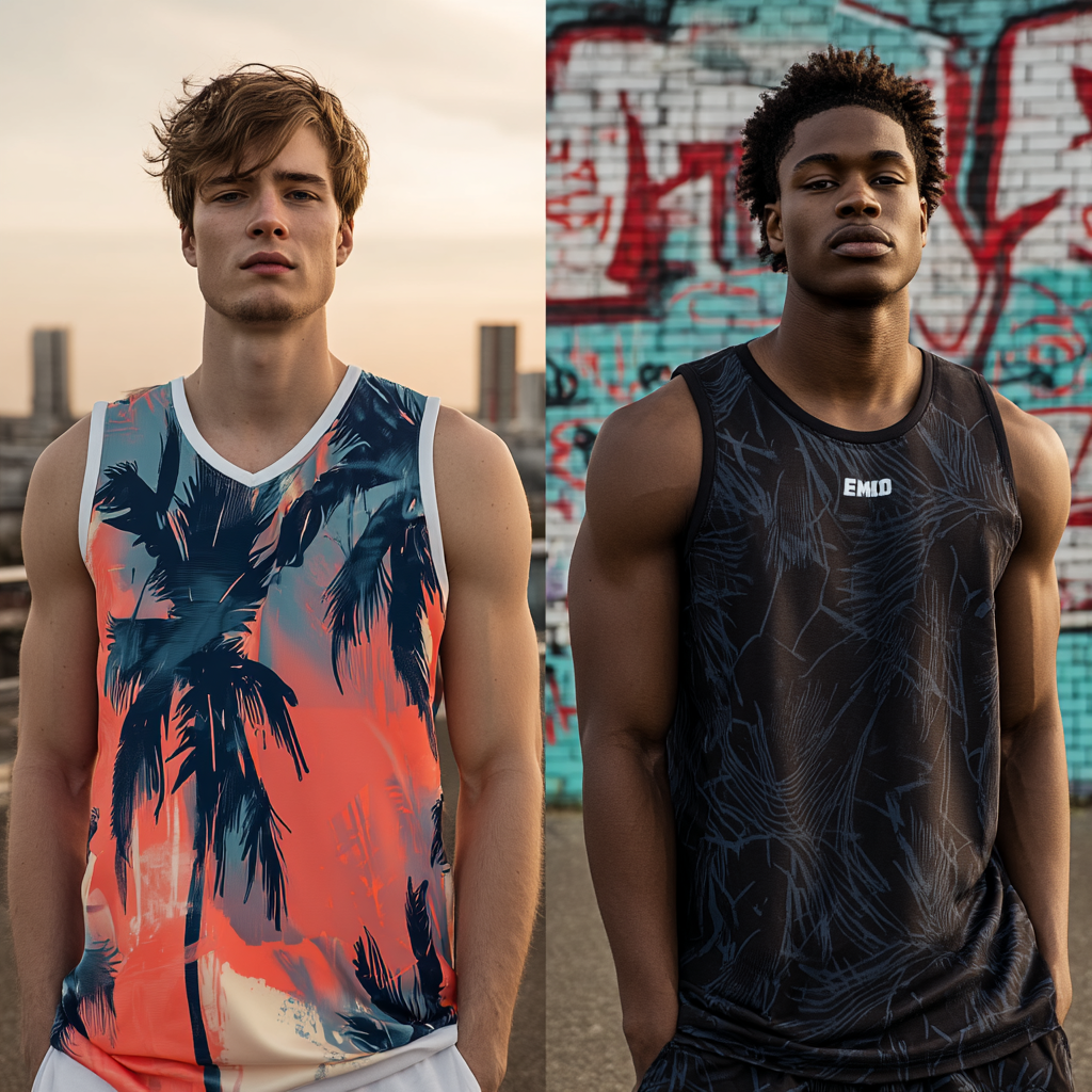 Sunset Palms: Retro Surf Basketball Jersey