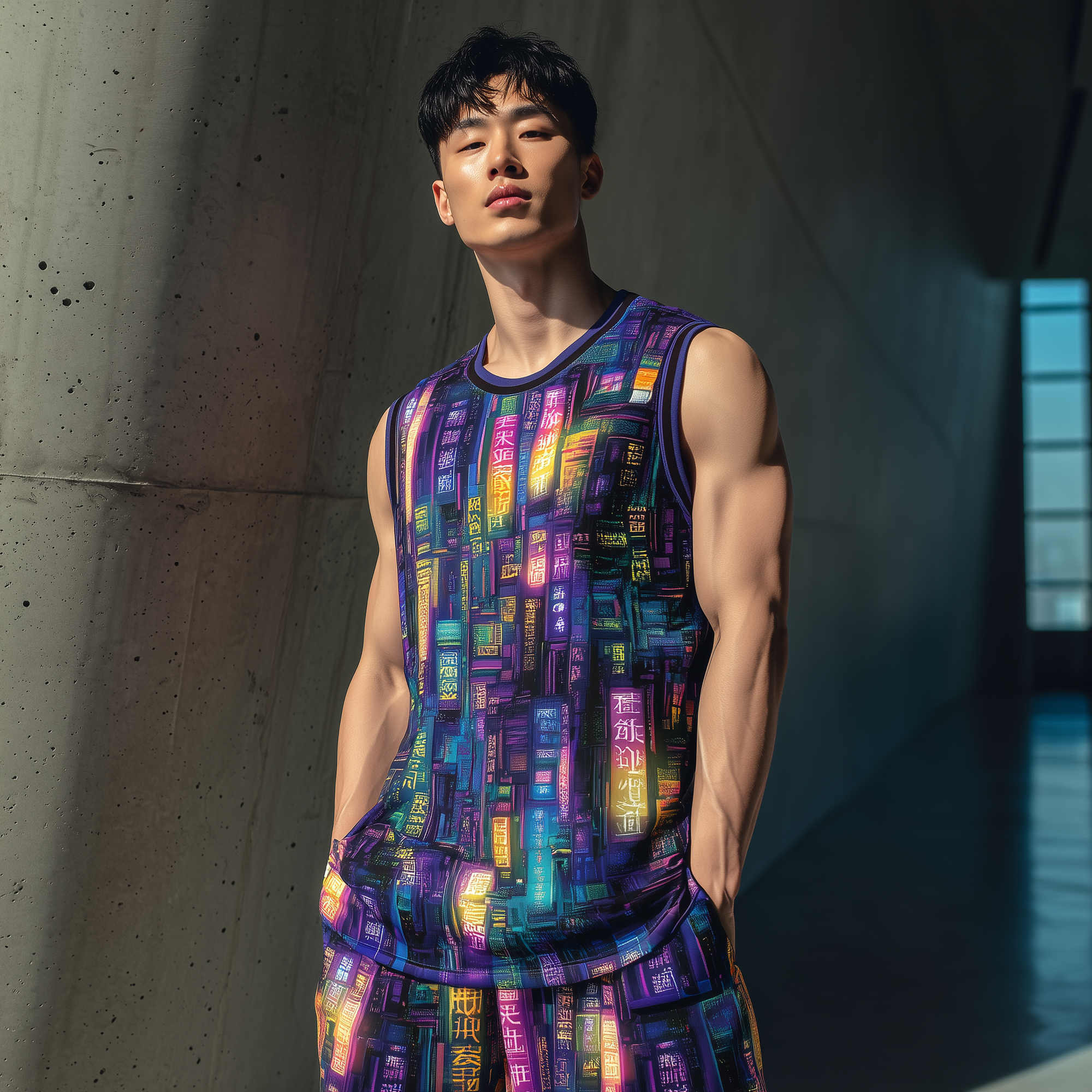 Electric Alley: Futuristic BasketBall Shorts