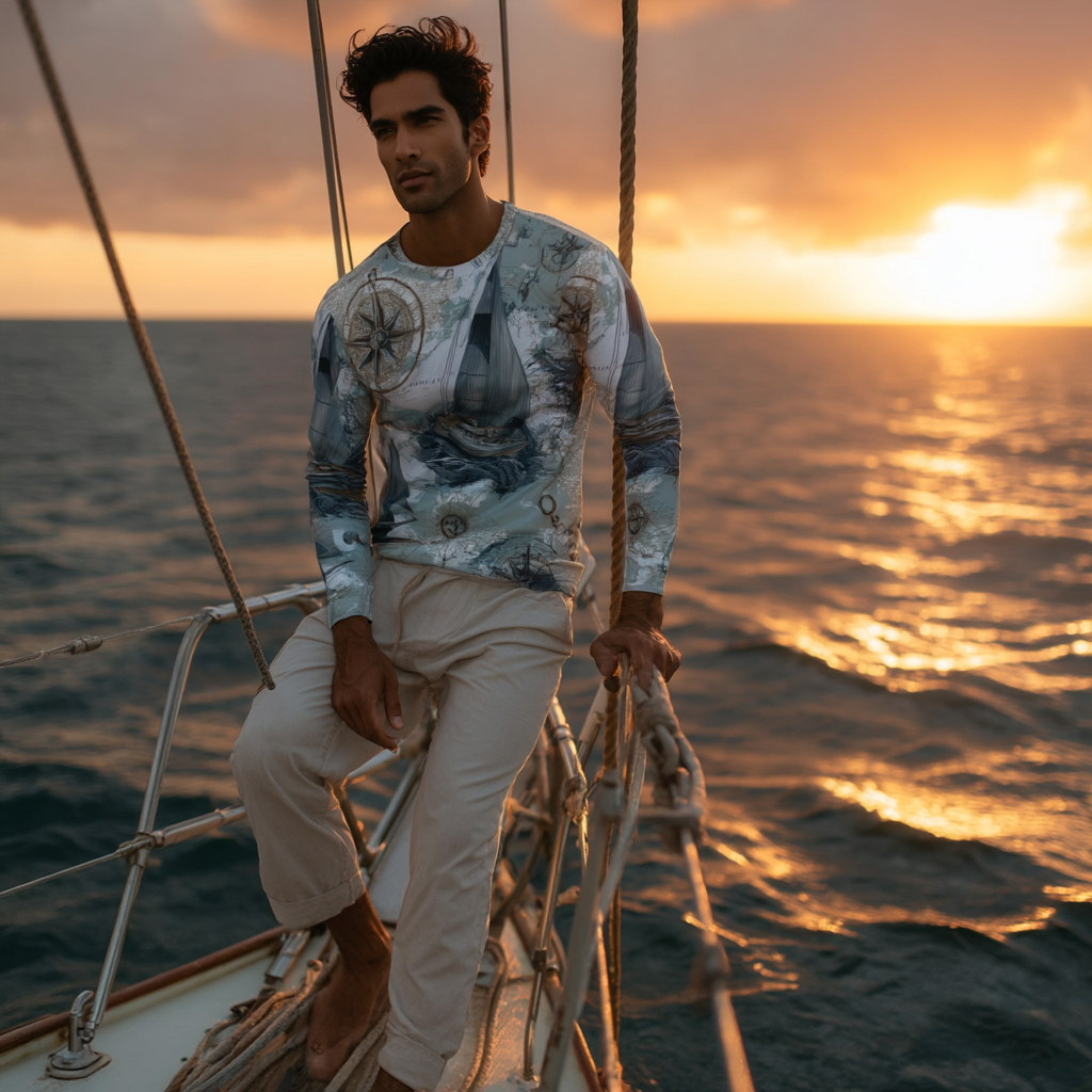 High Seas Drift – Nautical Sailing Long Sleeve UV Shirt