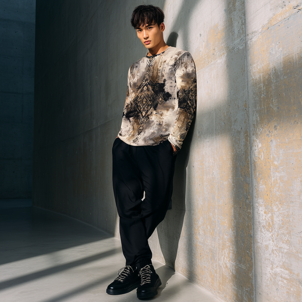 🪶 Ethno Fade Long Sleeve Men’s Shirt