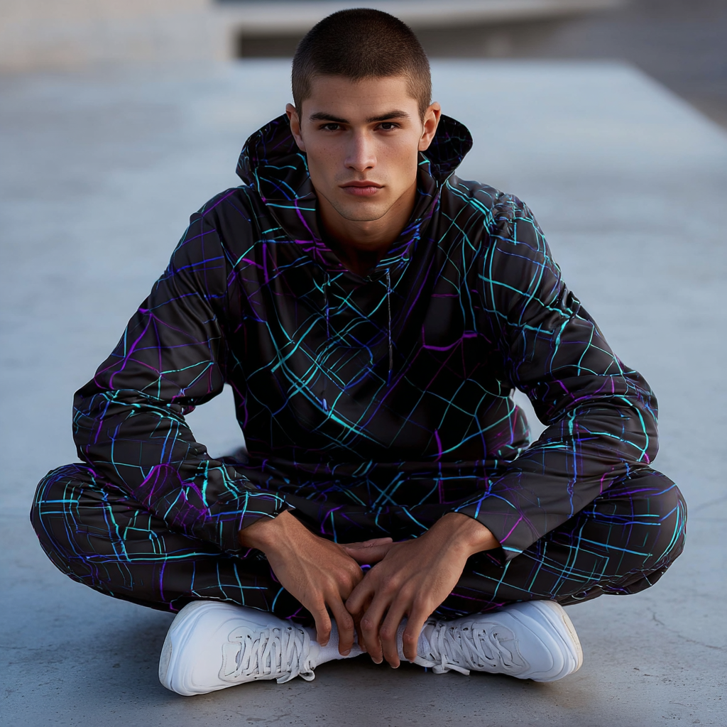 Glitch Matrix Men’s Performance Warm-Up Hoodie