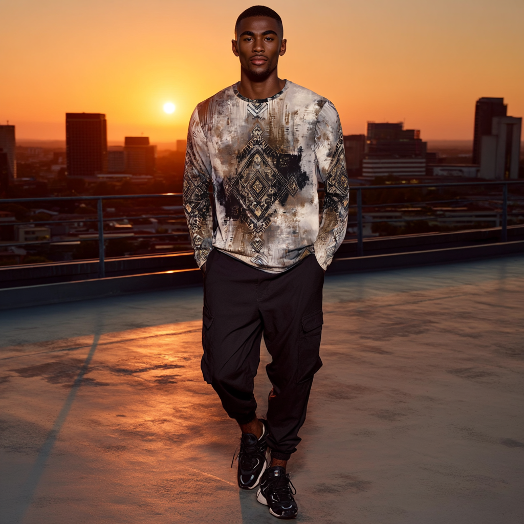 🪶 Ethno Fade Long Sleeve Men’s Shirt