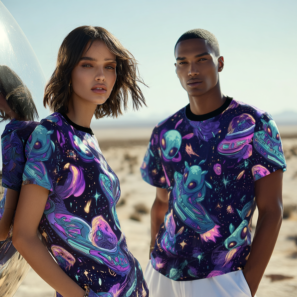 Galactic Drift: Alien Anime Adventure Unisex Tee