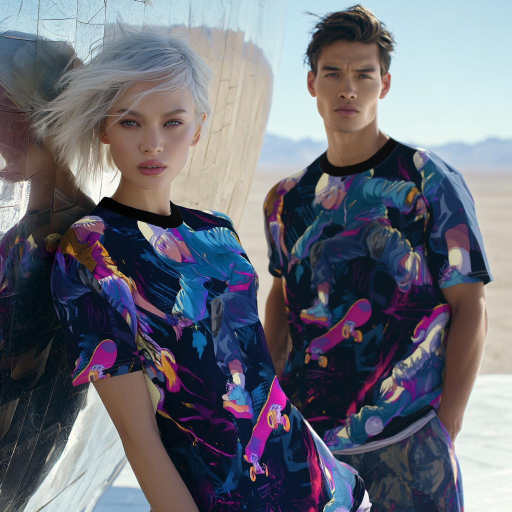 Neon Grind: Anime Skater Unisex Tee