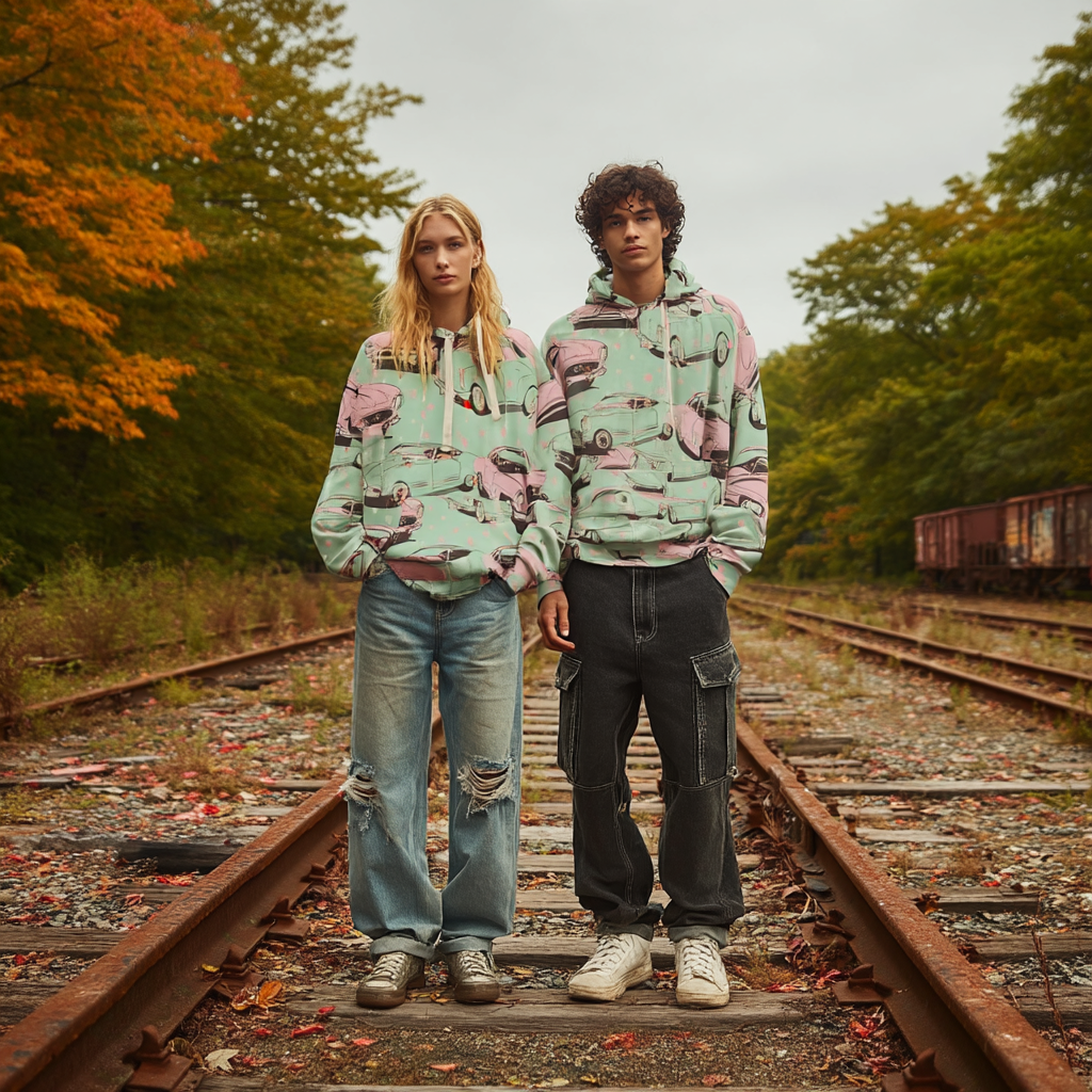 Retro Car AOP Unisex Hoodie