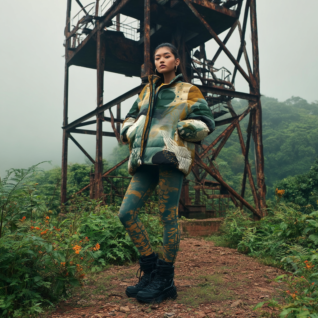 Auric Oasis All-Over-Print Puffer Jacket