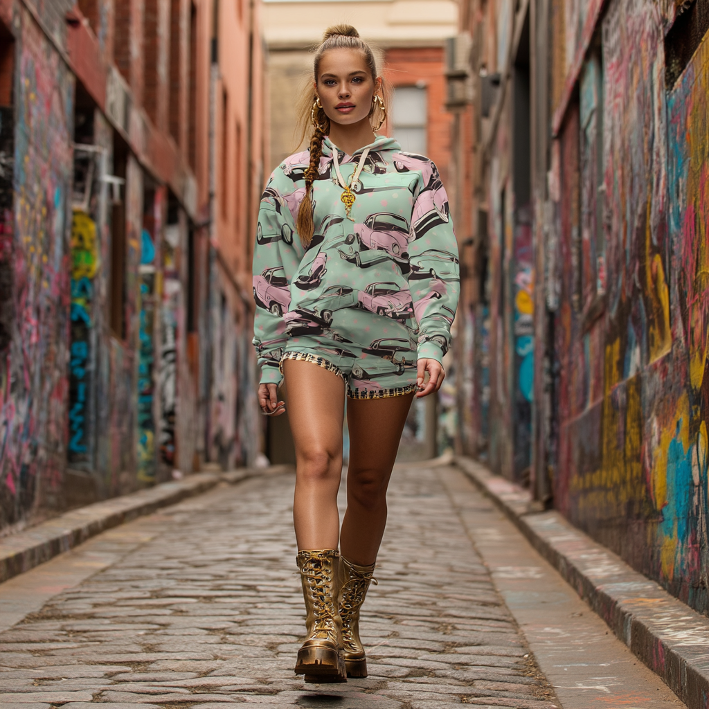 Retro Car AOP Unisex Hoodie