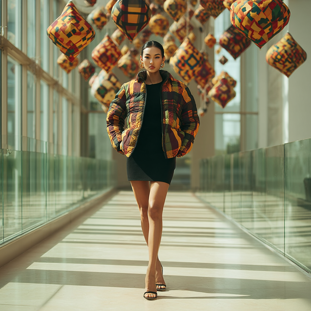 Plaid Peak Women’s AOP Puffer Jacket