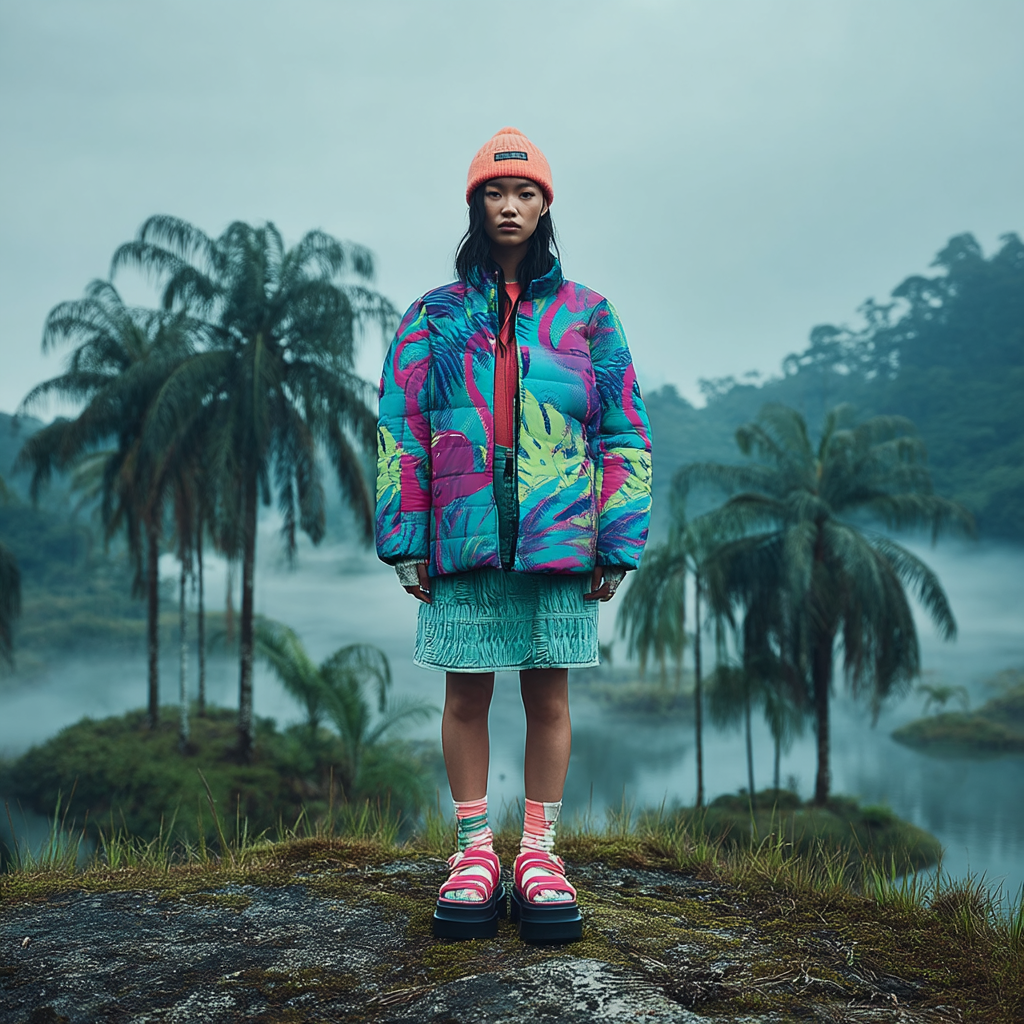 Tropic Rave Women’s AOP Puffer Jacket