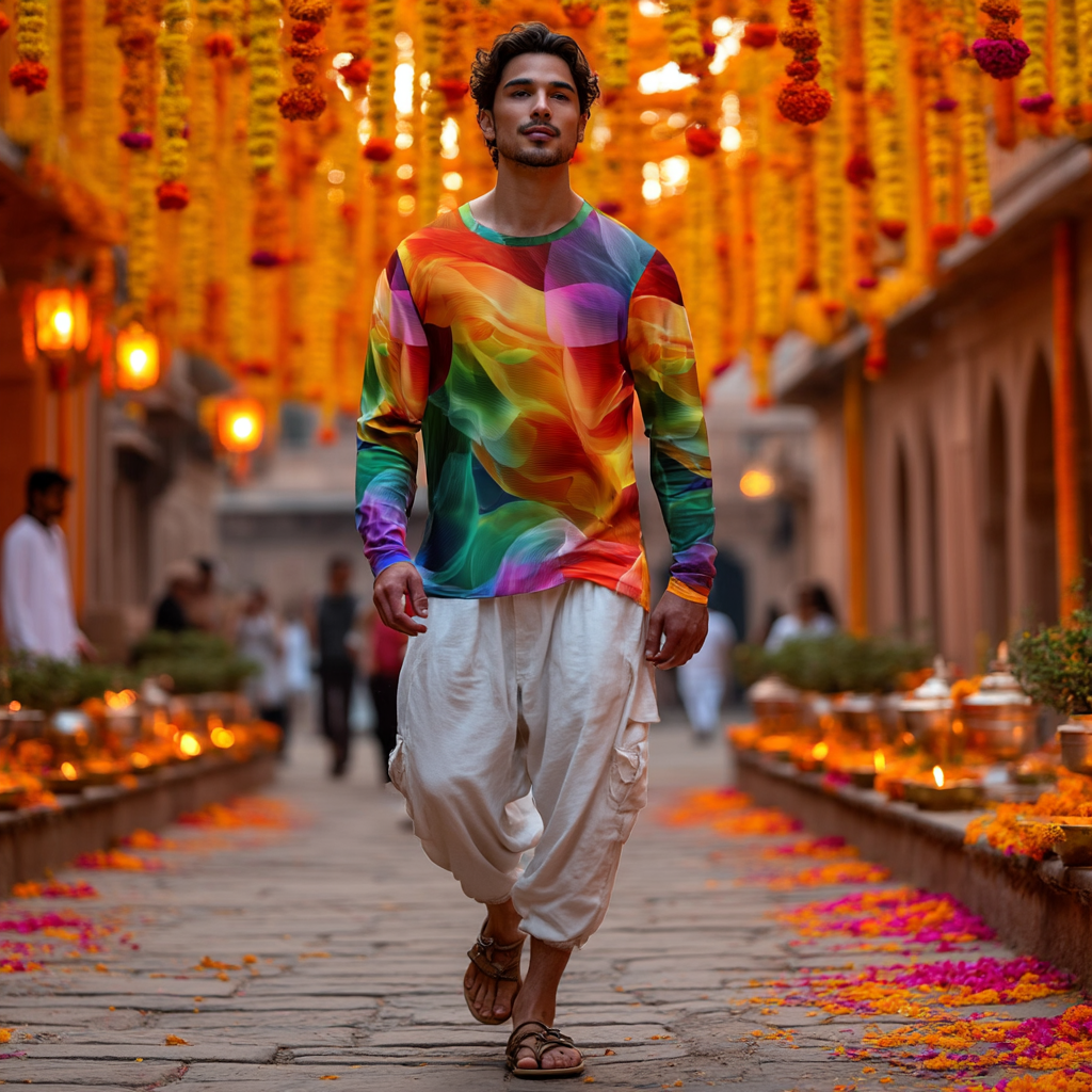 Colorstream – Rainbow Abstract Long Sleeve Shirt