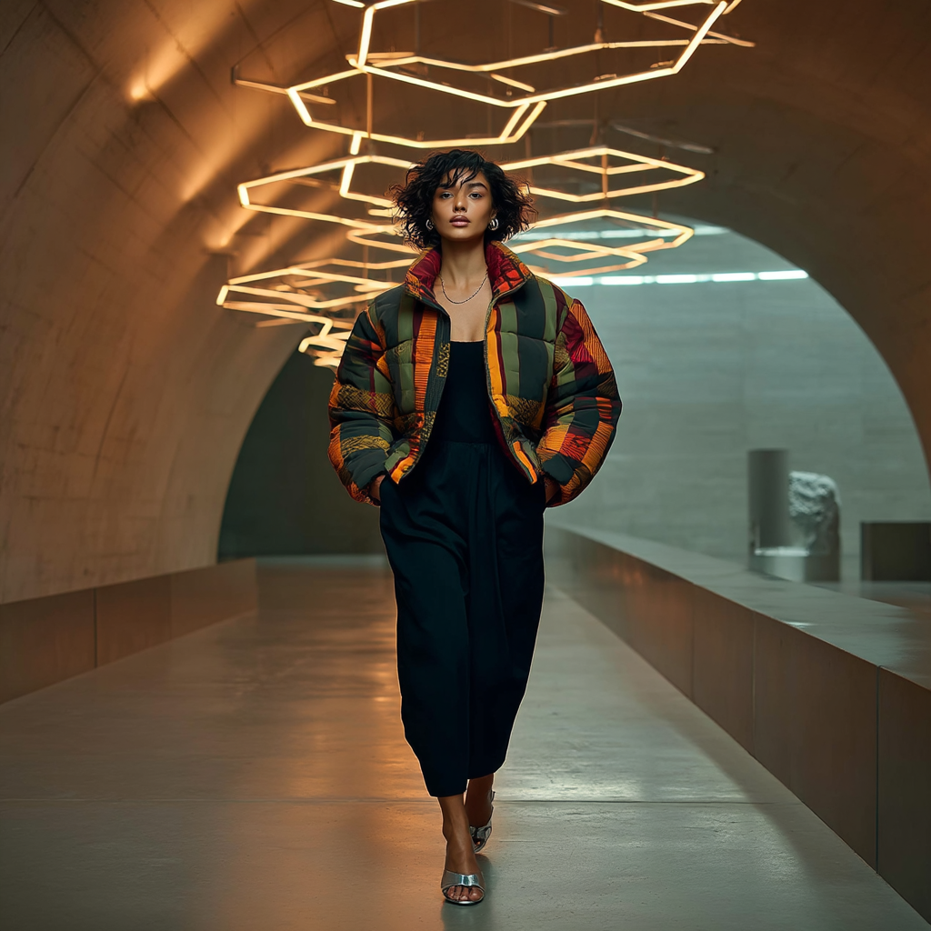 Plaid Peak Women’s AOP Puffer Jacket