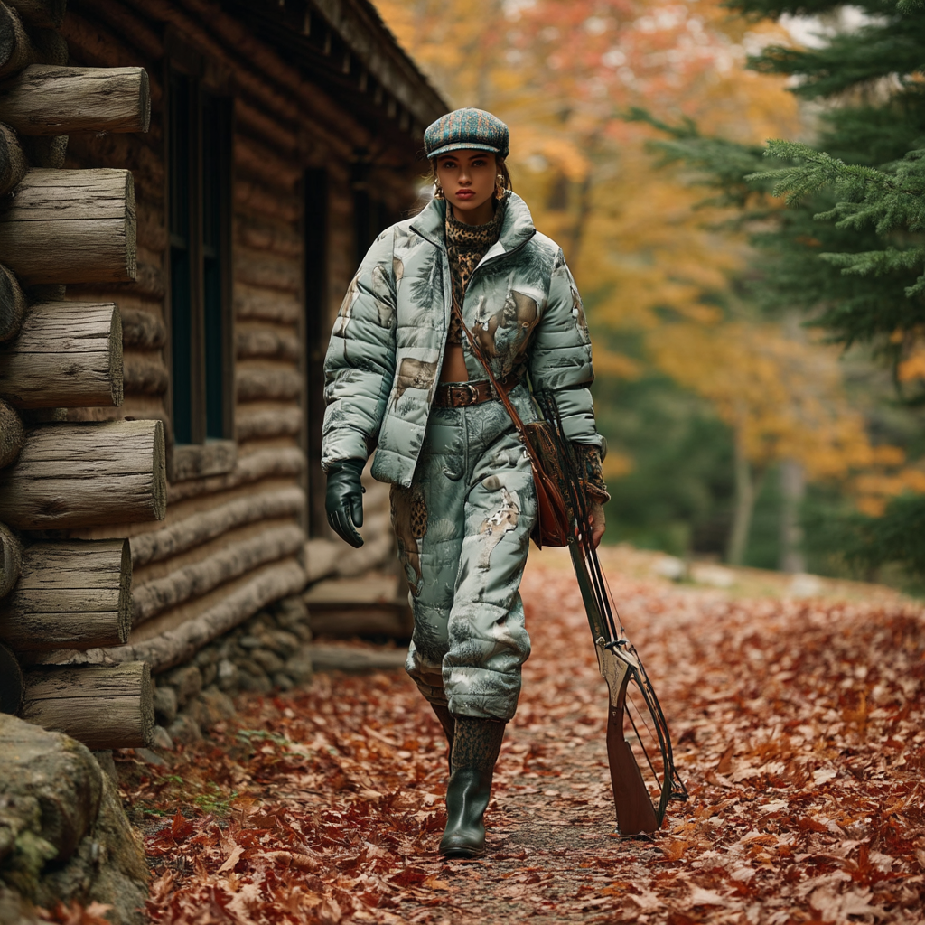 Woodland Whisper Women’s AOP Puffer Jacket