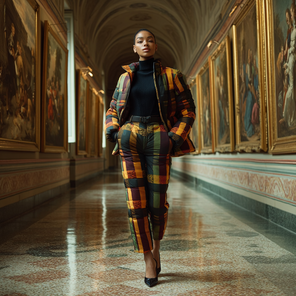 Plaid Peak Women’s AOP Puffer Jacket