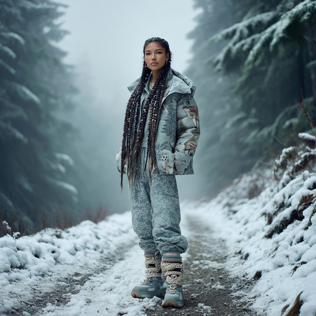 Woodland Whisper Women’s AOP Puffer Jacket