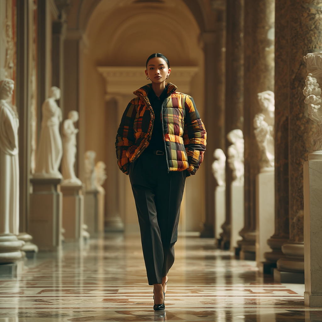 Plaid Peak Women’s AOP Puffer Jacket