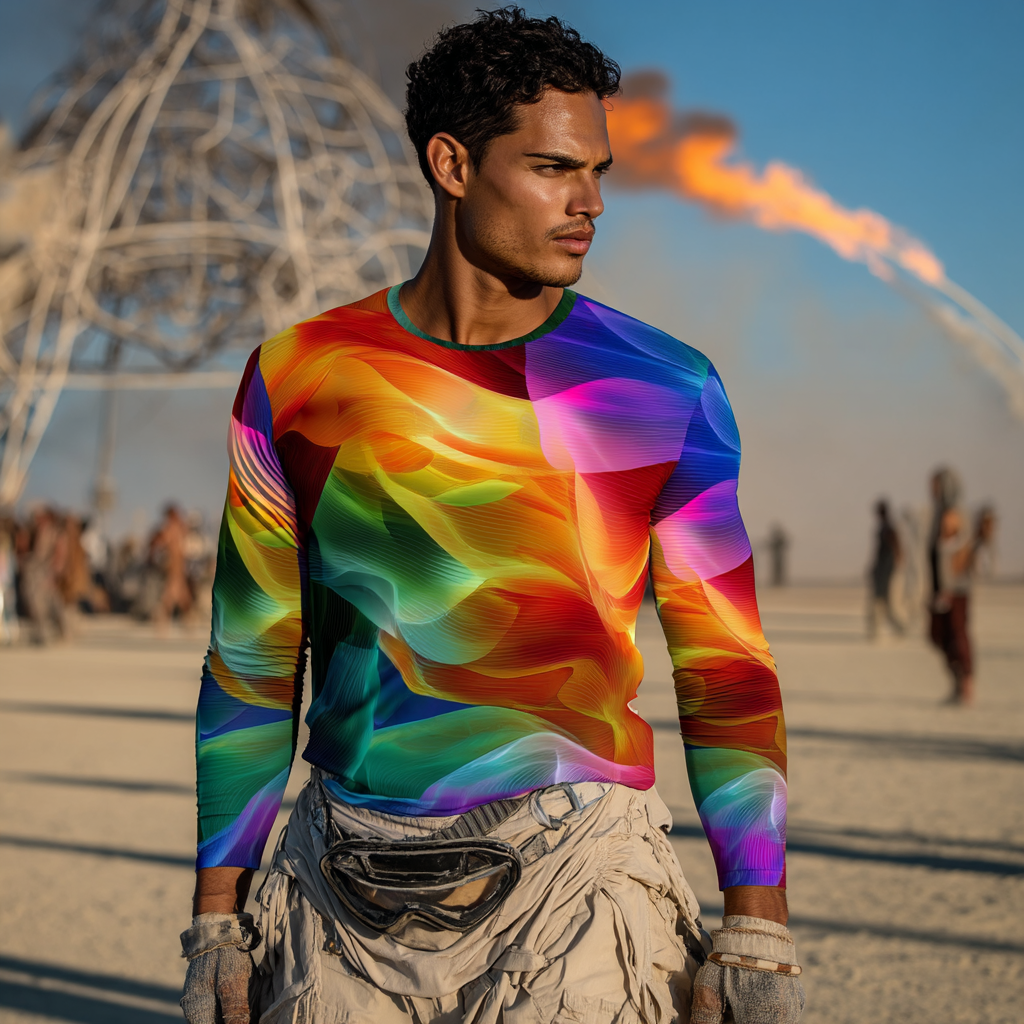 Colorstream – Rainbow Abstract Long Sleeve Shirt