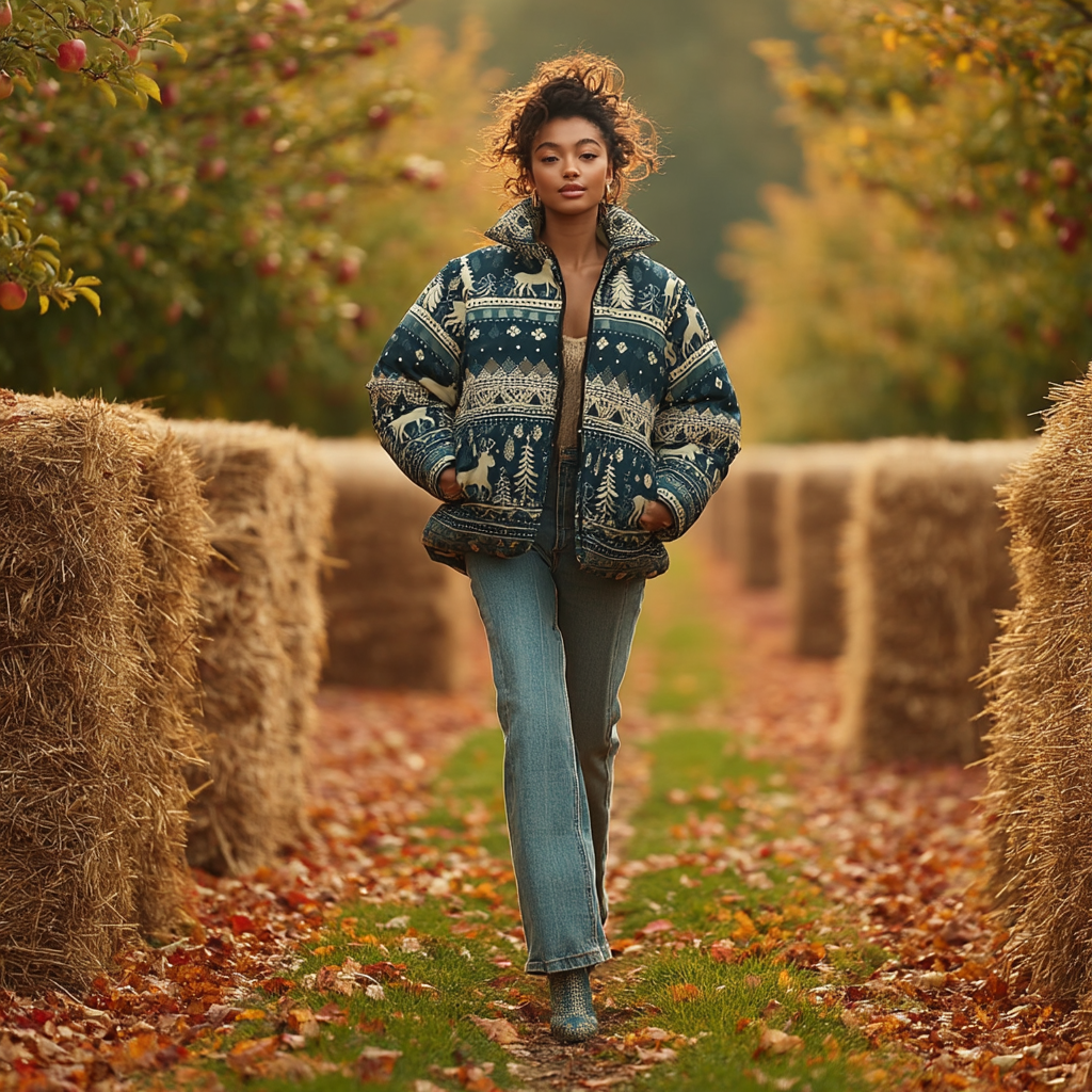 Nordic Lodge Women’s AOP Puffer Jacket