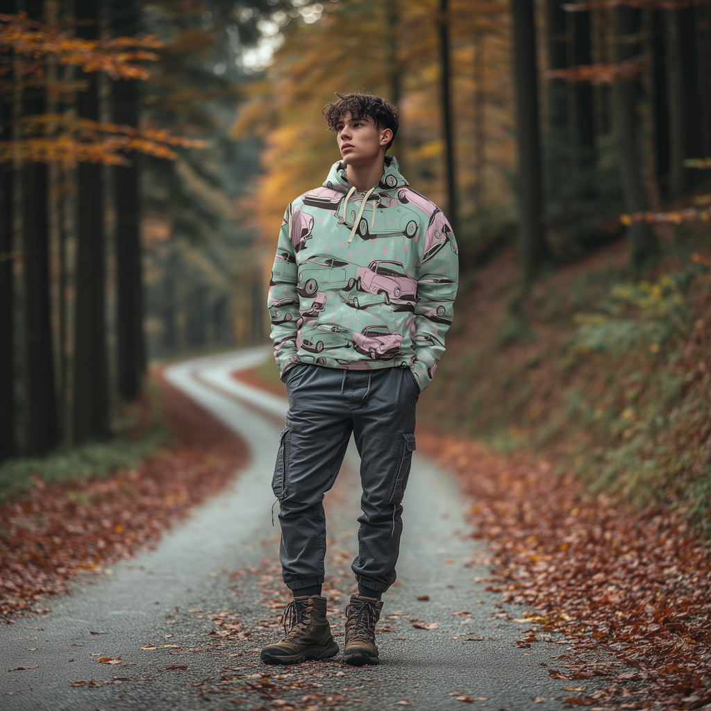 Retro Car AOP Unisex Hoodie